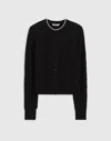 Madewell Pointelle Cotton Blend Cardigan In Black
