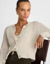 Madewell Pointelle Stitch Alpaca Blend Cardigan In Brown