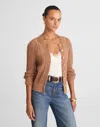 Madewell Pointelle-stitch Cardigan In Brown