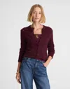 Madewell Pointelle-stitch Cardigan In Brown