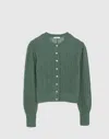 Madewell Pointelle-stitch Cardigan In Green