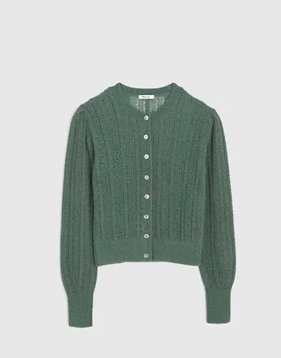 Madewell Pointelle-stitch Cardigan In Green