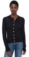 Madewell Pointelle-stitch Cardigan In Alpaca Blend Navy In Blue