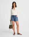 Madewell Pointelle Cotton Blend Cardigan In White