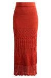 Madewell Pointelle-stitch Maxi Skirt Rustic Flame In Orange