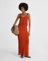 Madewell Pointelle-stitch Maxi Skirt In Orange