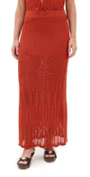 Madewell Pointelle-stitch Maxi Skirt Rustic Flame In Orange