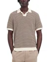 Madewell Pointelle Stitch Single Button Sweater Polo In Burnished