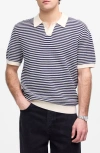 Madewell Pointelle Stitch Single-button Sweater Polo In Neutral