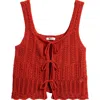 Madewell Pointelle Stitch Tie Front Sweater Tank