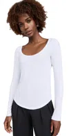 Madewell Pointelle Scoop Neck Long Sleeve Top In Eyelet White
