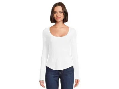 Madewell Pointelle T-shirts Womens Eyelet White Stretch Long Sleeve Jzz824