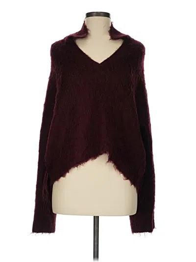 Pre-owned Madewell Poncho In Burgundy