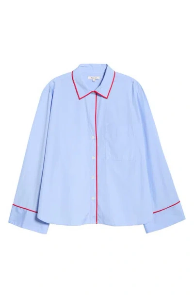 Madewell Poplin Button-up Pajama Shirt In Blue