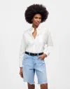 Madewell Poplin Oversized Button-up Shirt In Eyelet White