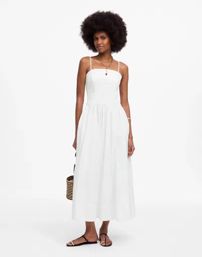 Madewell Poplin Seamed Midi Dress
