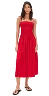 Madewell Poplin Smocked Maxi Dress Festival Red In Red
