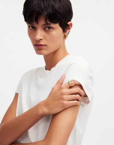 Madewell Premium Standard 01. The Shrunken Tee In Eyelet White