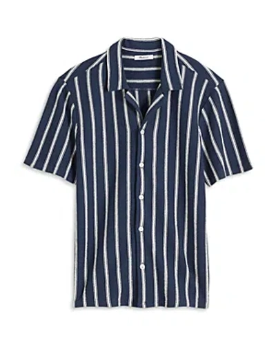 Madewell Printed Short Sleeve Button Front Camp Shirt In Stripe