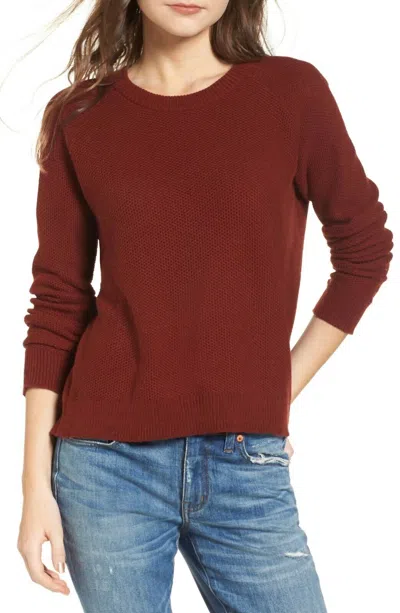 Madewell Province Cross Back Pullover Sweater In Burnt Mahogany In Multi