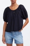 MADEWELL MADEWELL PUFF SLEEVE A-LINE COTTON BLEND VOILE TOP<BR />