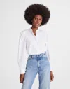 Madewell Puff-sleeve Button-up Shirt In White