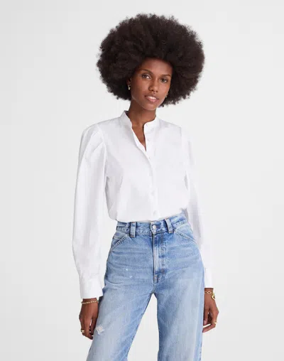 Madewell Puff-sleeve Button-up Shirt In White