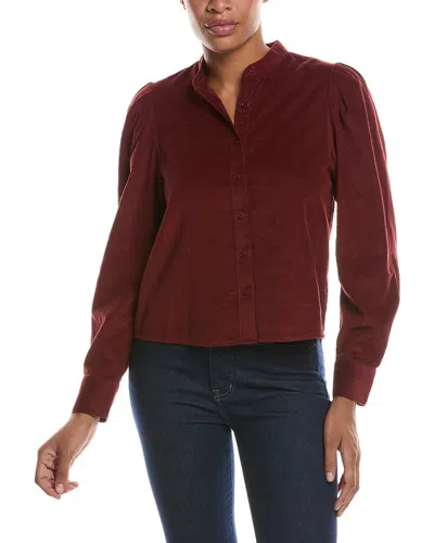 Madewell Puff Sleeve Button-up Shirt In Burgundy
