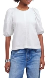 Madewell Puff Sleeve Cotton T-shirt In Winter White