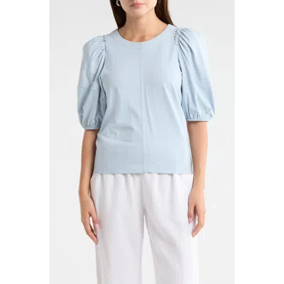 Madewell Puff Sleeve Cotton T-shirt In Blue