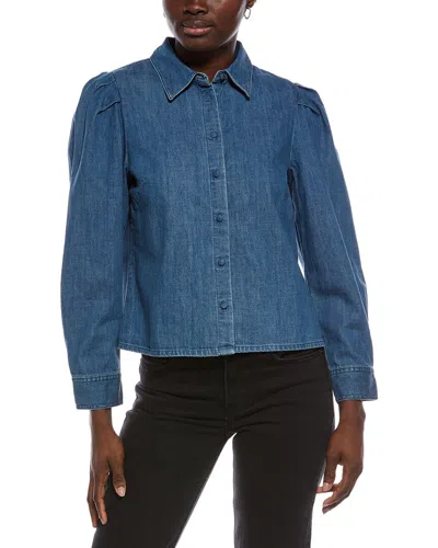 Madewell Puff Sleeve Fitted Shirt In Blue