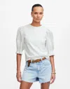 Madewell Puff-sleeve Knit Top In Gray