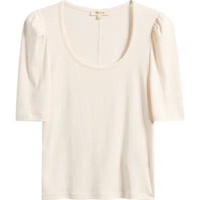 Madewell Puff-sleeve Scoop Neck T-shirt In Neutral