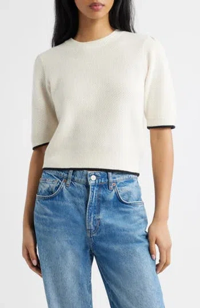 Madewell Puff Sleeve Textured Sweater In Neutral