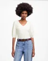 Madewell Puff-sleeve V-neck Tee In White
