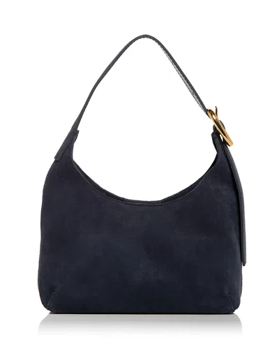 Madewell Puff Suede Shoulder Bag In Deep Indigo