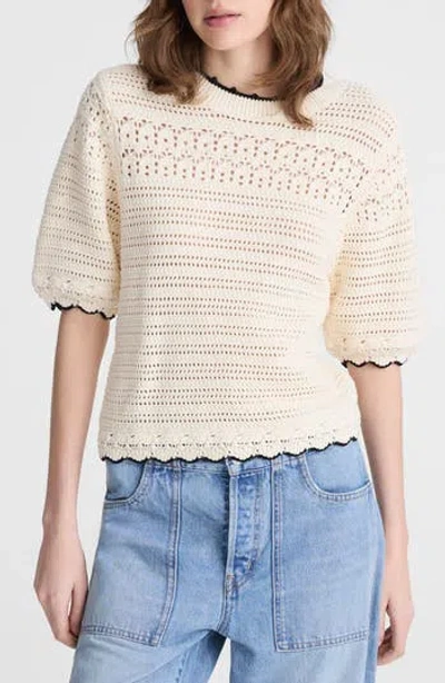 Madewell Puff-sleeve Cotton Sweater T-shirt In Gray