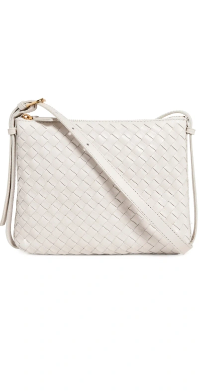 Madewell Puffy Woven Crossbody Bag Pale Oyster