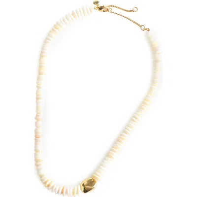 Madewell Puka Shell Bead Necklace In Vintage Ivory