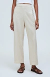 Madewell Pull-on Crop Straight Leg Linen Pants In Natural Undyed