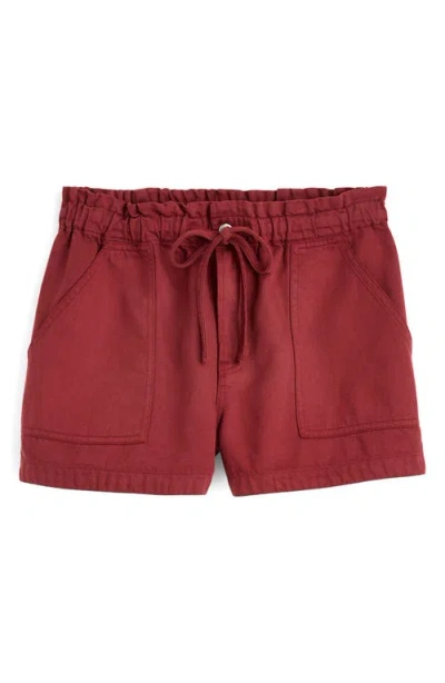 Madewell Pull-on Airy Denim Utility Shorts In Red