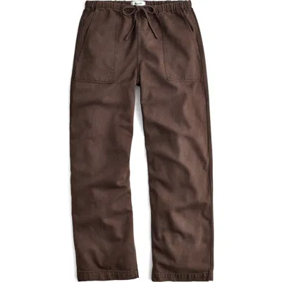 Madewell Pull-on Barrel Leg Airy Denim Utility Pants In Brown