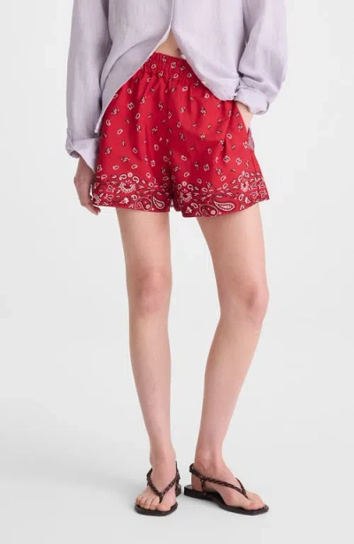Madewell Pull-on Poplin Shorts In Red