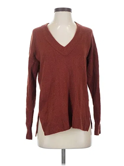 Pre-owned Madewell Pullover Sweater In Burgundy