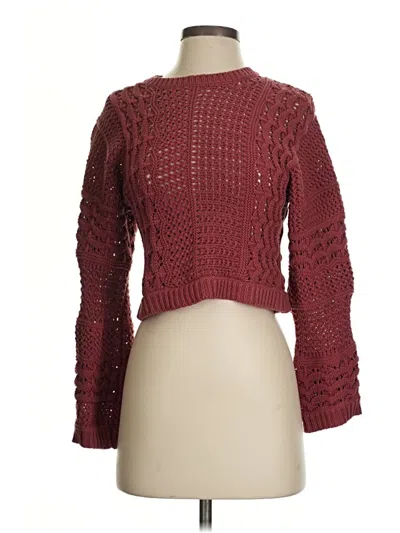 Pre-owned Madewell Pullover Sweater In Burgundy