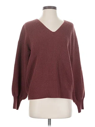 Pre-owned Madewell Pullover Sweater In Burgundy