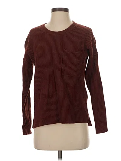 Pre-owned Madewell Pullover Sweater In Burgundy