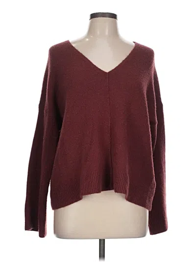 Pre-owned Madewell Pullover Sweater In Burgundy