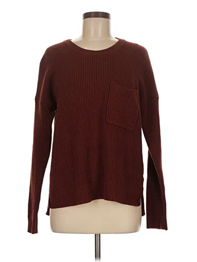 Pre-owned Madewell Pullover Sweater In Burgundy