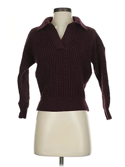 Pre-owned Madewell Pullover Sweater In Burgundy